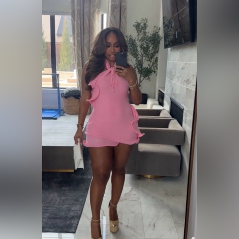 Pink Halter Mini Dress